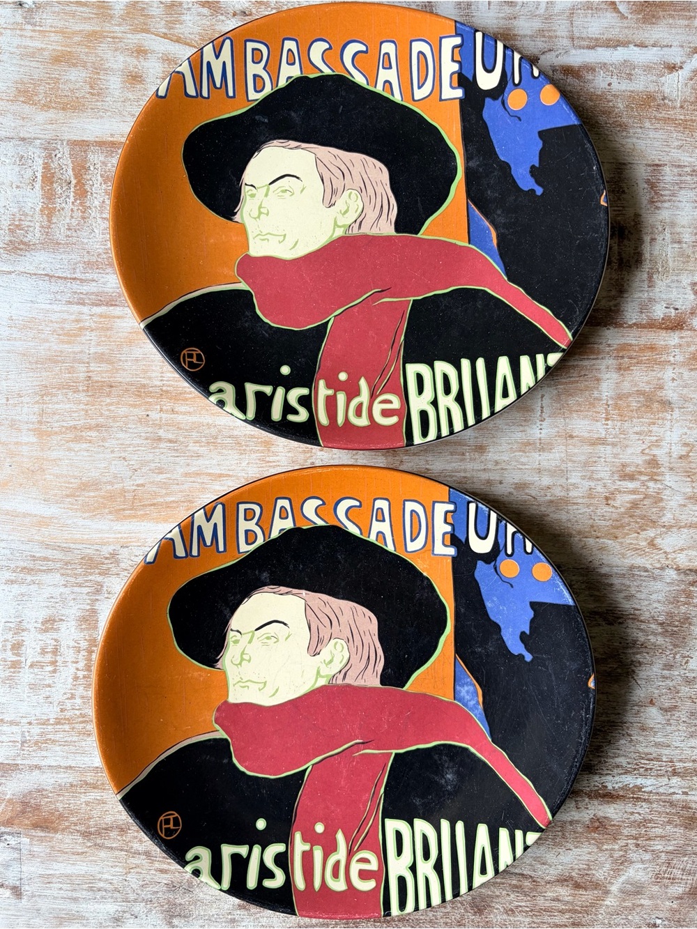 Sango Cabaret 95 Moulin Rouge Toulouse Lautrec Salad Plates X 2 #4870